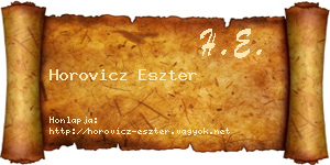 Horovicz Eszter névjegykártya